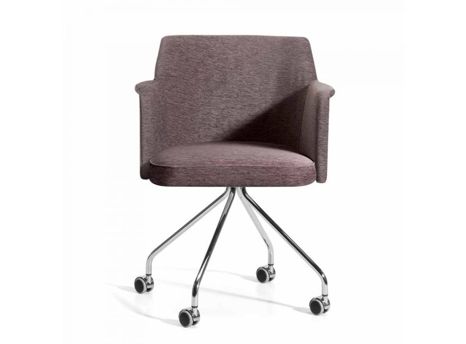 Swivel Office Armchair with Wheels and Armrests Made in Italy - Felix Viadurini