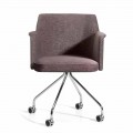 Swivel Office Armchair with Wheels and Armrests Made in Italy - Felix