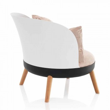 Armchair Upholstered in Microfiber Velvet Effect and Metal Feet - Cinella