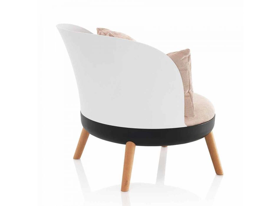 Armchair Upholstered in Microfiber Velvet Effect and Metal Feet - Cinella