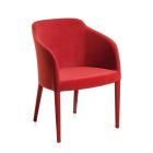 Armchair Covered in Red Fabric Made in Italy - Fuochi Viadurini