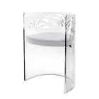 Transparent Plexiglass Armchair with Upholstered Seat Made in Italy - Caelia Viadurini