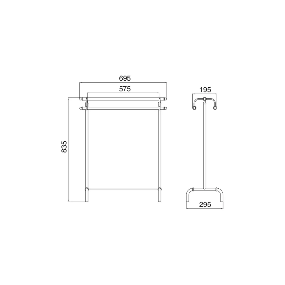 Brass Floor Towel Holder Vintage Style Made in Italy - Umaima Viadurini