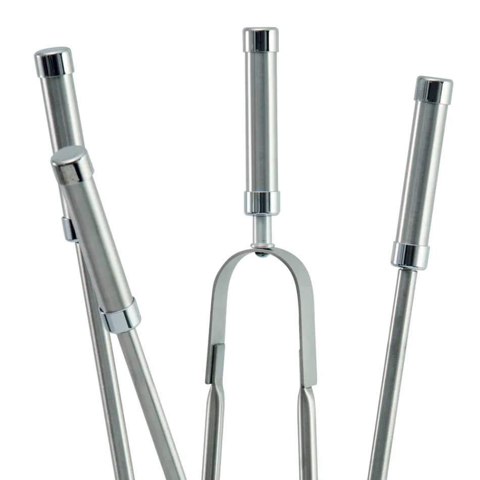 Tool Holder with 4 Accessories in Stainless Steel and Flame Made in Italy - Vita Viadurini