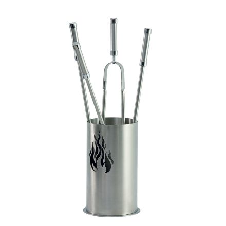 Tool Holder with 4 Accessories in Stainless Steel and Flame Made in Italy - Vita Viadurini