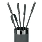Tool Holder with 4 Fireplace Accessories Included Made in Italy - Snake Viadurini