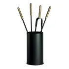 Tool Holder with 4 Fireplace Care Tools Made in Italy - Fakir Viadurini