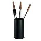 Tool Holder with 4 Fireplace Care Tools Made in Italy - Fakir Viadurini