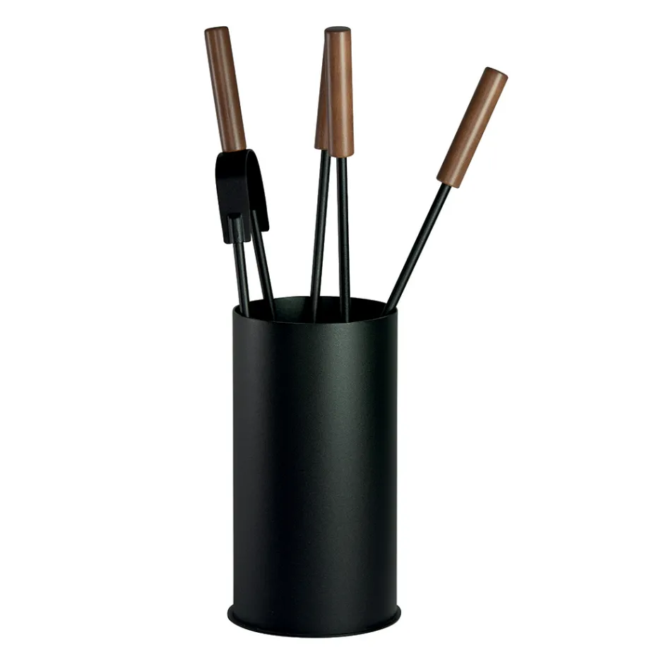 Tool Holder with 4 Fireplace Care Tools Made in Italy - Fakir Viadurini