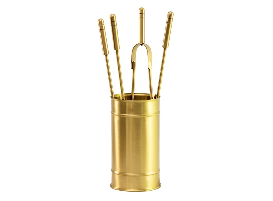 Brass Fireplace Tool Holder 4 Pieces