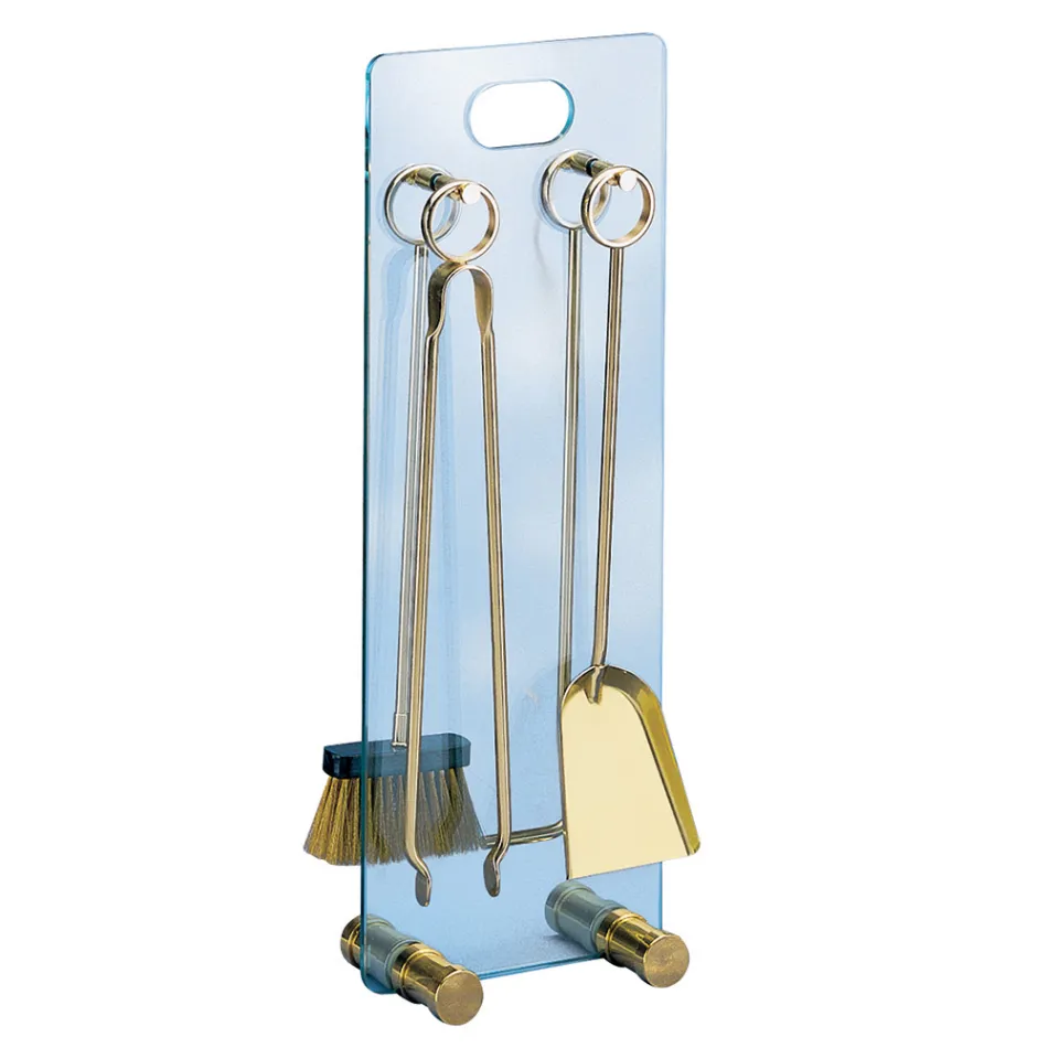 Tempered Crystal Tool Holder with 4 Accessories Made in Italy - Zebra Viadurini