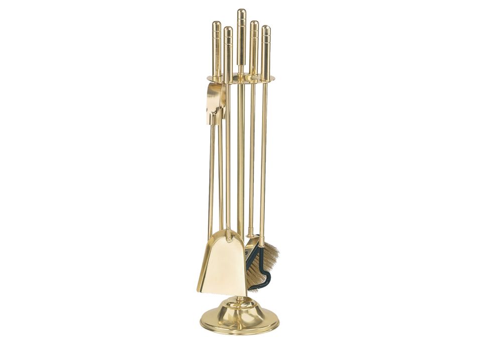 Brass Tool Holder with 4 Accessories Height 65 cm Made in Italy - Kangaroo Viadurini