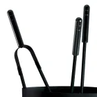 Metal Fireplace Tool Holder with 4 Accessories Made in Italy - Canarino Viadurini