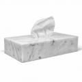 Modern Handkerchief Holder in White Carrara Marble Made in Italy - Rafa