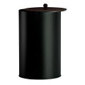 Cylindrical Pellet Holder with Lid in Different Finishes Made in Italy - Flamingo