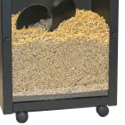 Pellet Holder in Black Painted Steel with Plexiglass Made in Italy - Pellicano Viadurini