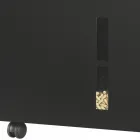 Metal Pellet Holder with Wheels and Lid Made in Italy - Gazza Viadurini