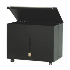 Metal Pellet Holder with Wheels and Lid Made in Italy - Gazza Viadurini