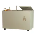 Rectangular Metal Pellet Holder with 4 Wheels Made in Italy - Aquila Viadurini