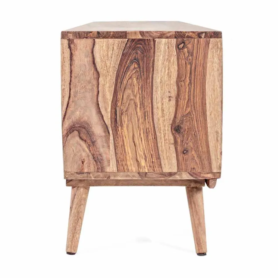 Vintage Design Wooden TV Stand with Homemotion Steel Knobs - Ventador Viadurini