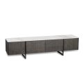 TV stand in MDF and ceramic with 2 doors and 2 drawers with soft closing - Clak