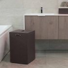 Leather laundry basket with square base David, made in Italy Viadurini