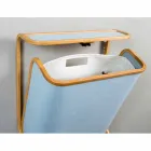 Modern wall laundry basket in Navy fabric and Valenza bamboo Viadurini