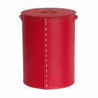 Oval laundry basket in Riky regenerated leather made in Italy Viadurini