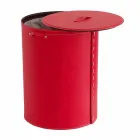 Oval laundry basket in Riky regenerated leather made in Italy Viadurini