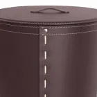 Oval laundry basket in Riky regenerated leather made in Italy Viadurini