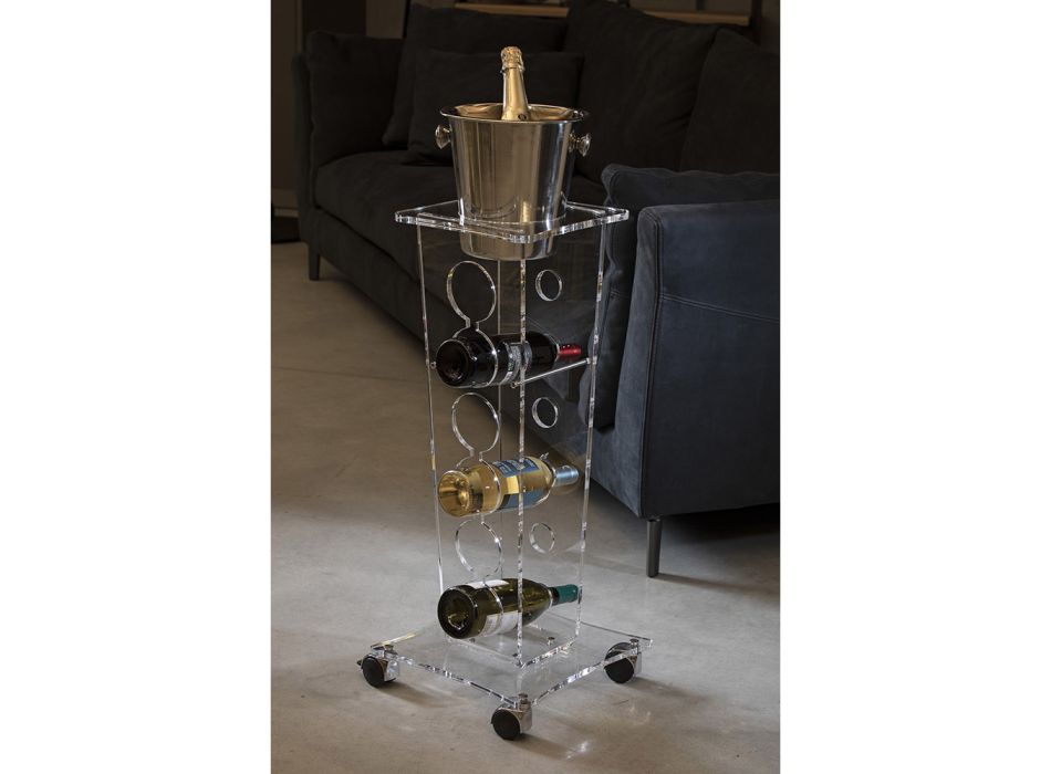 Column Bottle Holder and Ice Bucket in Transparent Acrylic - Ciampino Viadurini