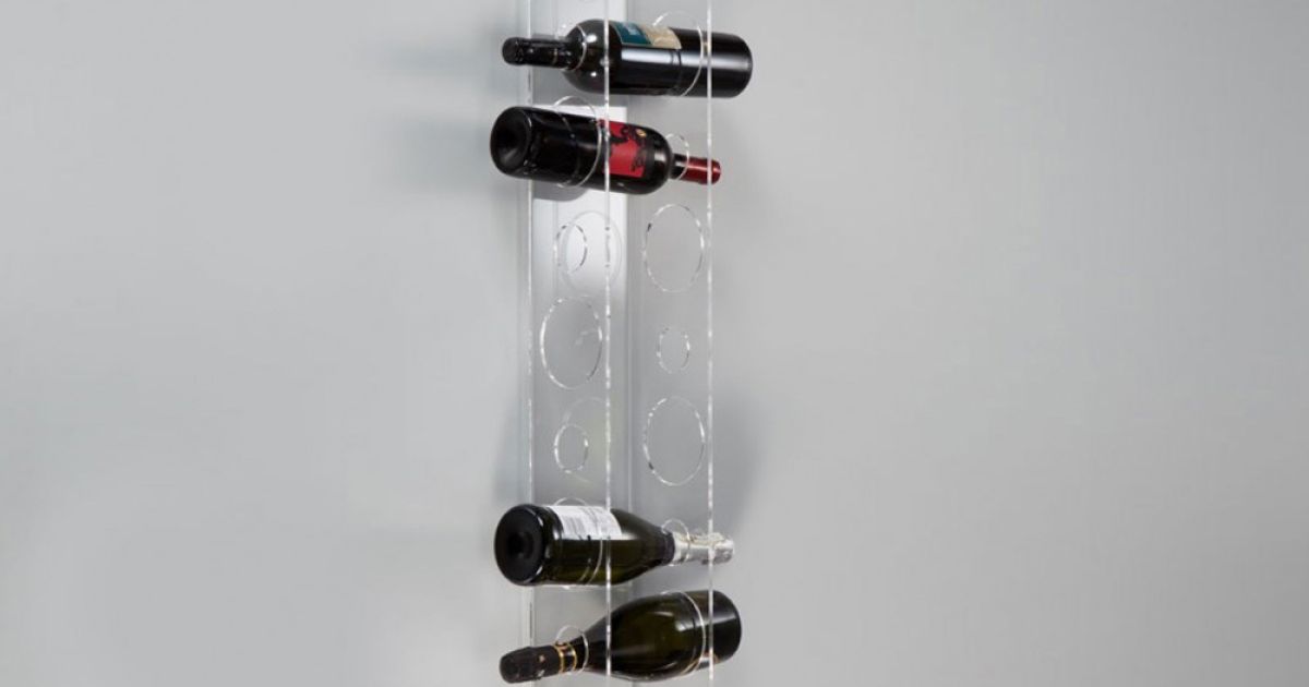 Wallmounted Plastic Wine Bottle Holder Column Design