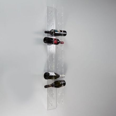 Wall Wine Bottle Holder in Transparent Acrylic Crystal - Piccolo Viadurini