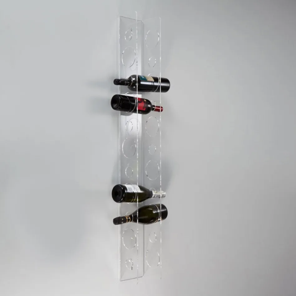 Wall Wine Bottle Holder in Transparent Acrylic Crystal - Piccolo Viadurini