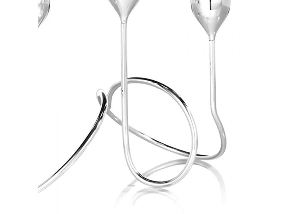 3 Armed Candle Holder in Silver Metal Luxury Modern Design - Accommodation