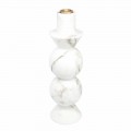 Candle holder in Carrara White Marble and Made in Italy Design Brass - Oley