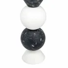 Tall Candle Holder in White, Black and Brass Marble Made in Italy - Bram Viadurini