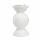 Design Candle Holder in Brass and White Carrara Marble Made in Italy - Bevis Viadurini
