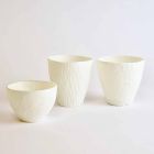 Design Candle Holder in Decorated White Porcelain 3 Pieces - Arcireale Viadurini