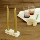 White Corian Design Candle Holder for Living Room Made in Italy - Sisifo Viadurini