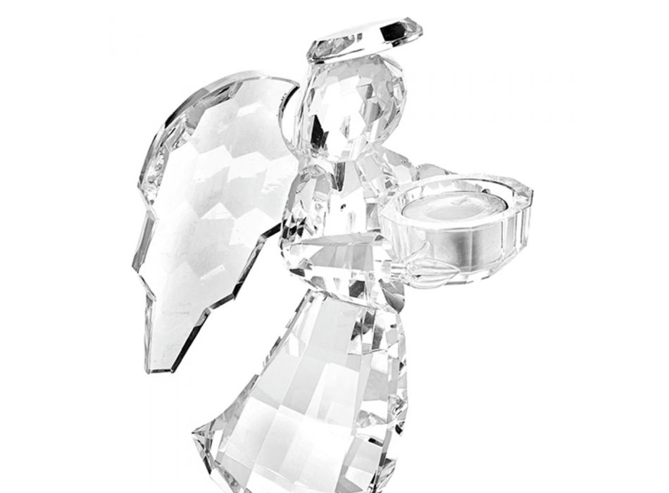 Italian Luxury Angel Shaped Design Crystal Candle Holder - Paqui Viadurini