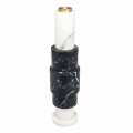 Candle holder in Carrara Marble, Marquinia Marble and Brass Made in Italy - Blaze