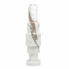 Modern Candle Holder in White Carrara Marble and Brass Made in Italy - Allan Viadurini
