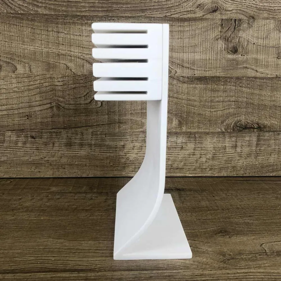 Kitchen Knife Holder in White Corian Made in Italy Design - Ivanova Viadurini