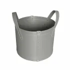 Cylindrical log holder in regenerated leather with Tonda Firestyle wheels Viadurini