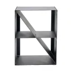 Firewood Holder with Oblique Bar in Black Painted Steel Made in Italy - Fiamme Viadurini