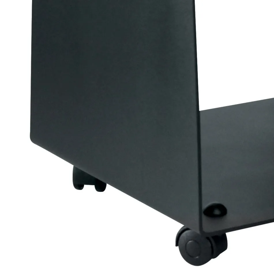 Wood holder with Wheels and Handles Made of Metal Made in Italy - Seagull Viadurini