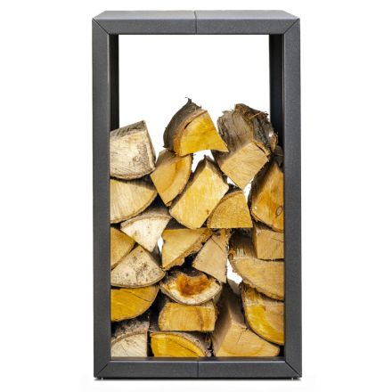 Outdoor or Indoor Firewood Holder, Black or Corten 45x45xH70 cm – Riviera Viadurini