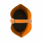 Indoor firewood holder with wheels in Fabia modern regenerated leather Viadurini