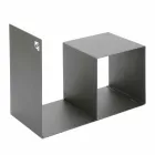 Indoor Wood Holder in Colored Steel with Coffee Table Made in Italy - Cecio Viadurini